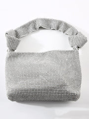 Quadratische Tasche mit Strass Dekor und Knoten