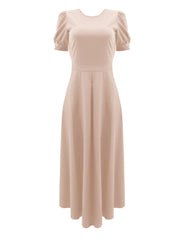 Kleid mit Puffärmeln und Cut-Out auf der Rückseite