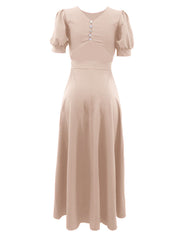 Kleid mit Puffärmeln und Cut-Out auf der Rückseite