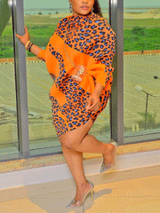 Lockeres Midikleid mit Leopardenmuster