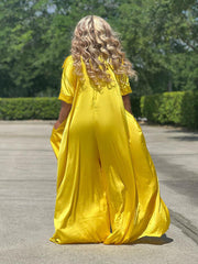 Mono holgado de escote en V liso