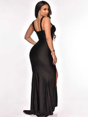 Elegantes vestidos de sirena con tirantes finos