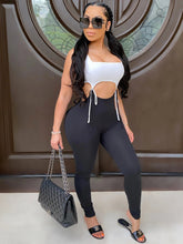 Ärmelloser, ausgehöhlter Jumpsuit