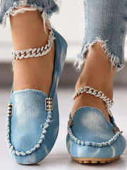 Mocasines casuales sin cordones de mezclilla