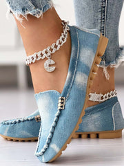 Mocasines casuales sin cordones de mezclilla