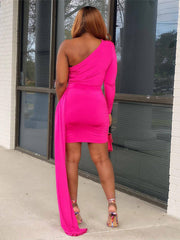 Geraffte Minikleider mit One-Shoulder-Träger