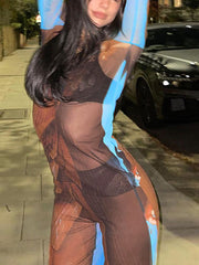 Long Sleeves Printed Maxi Dress