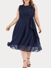 Vestido de cóctel sin mangas de encaje