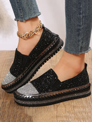 Slip-On-Loafer mit Strass-Pailletten