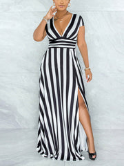 Striped Slit Dress