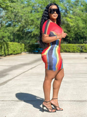 Vestido largo con estampado de graffitis de moda