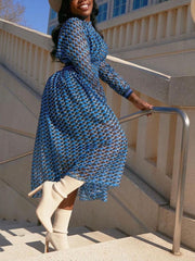 Chiffon-Kleid mit Cut-Out-Print