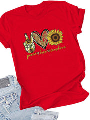 Peace Love Sunshine Lässiges T-Shirt