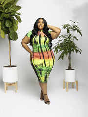 Gradient Striped Maxi Dress