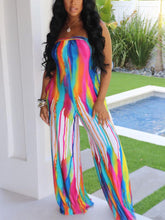 Tie-dye Backless Strapless Jumpsuit