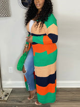 Gestrickte Strickjacke in Farbblock-Optik