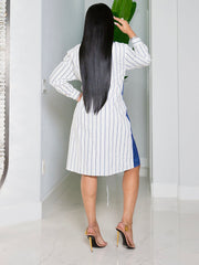Gestreiftes Kleid mit Farbblockdesign