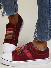 Lässige Slip-On-Sneakers aus Canvas mit Band
