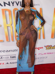 Long Sleeves Printed Maxi Dress