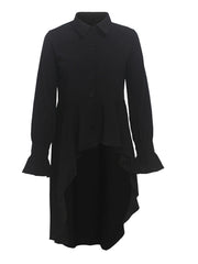 Blusas con volantes y dobladillo alto y bajo