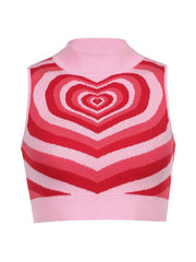 Heart Sleeveless Crop Tops