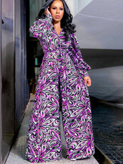 Wide Leg Pants Printed Jumpsuit