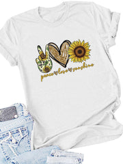 Peace Love Sunshine Lässiges T-Shirt