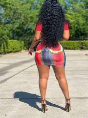 Vestido largo con estampado de graffitis de moda