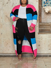 Cárdigan de punto con bloques de colores