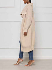 Gestrickter, einfarbiger Cardigan mit offener Vorderseite