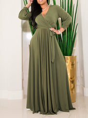 Vestido largo de tirantes de color liso