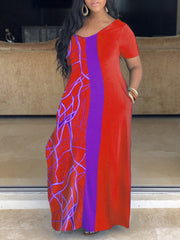 Colorful Loose Printed Maxi Dress