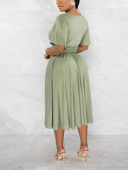 Vestido midi drapeado