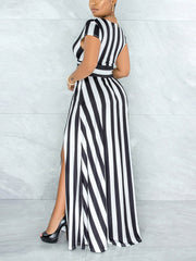 Striped Slit Dress