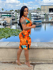 Ärmelloses Kleid mit Summer Vibe-Print