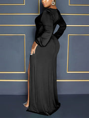 V Neck Elegant Side Split Dresses