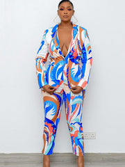 Zweiteiliger Anzug mit einfarbigem, hellem Aufdruck