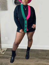 Cárdigan de punto con bloques de colores