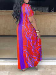 Colorful Loose Printed Maxi Dress