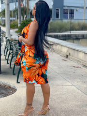 Ärmelloses Kleid mit Summer Vibe-Print