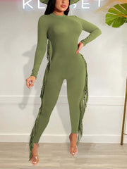Lässiger Jumpsuit mit Fransen