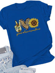 Peace Love Sunshine Lässiges T-Shirt