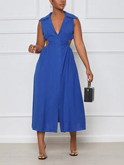 Kleid mit seitlichem Cut-out und Reverskragen