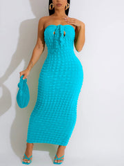 Trägerloses, figurbetontes Bubble-Kleid