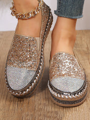 Slip-On-Loafer mit Strass-Pailletten