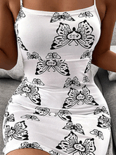 Bedrucktes Minikleid mit Spaghettiträgern