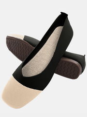 Zapatos planos sin cordones de punto