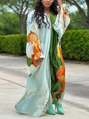 Bedruckter Cardigan mit offenem Schalkragen