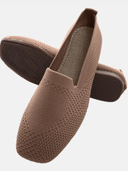 Zapatos planos sin cordones de punto