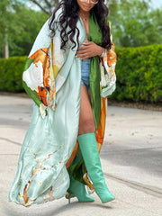 Bedruckter Cardigan mit offenem Schalkragen